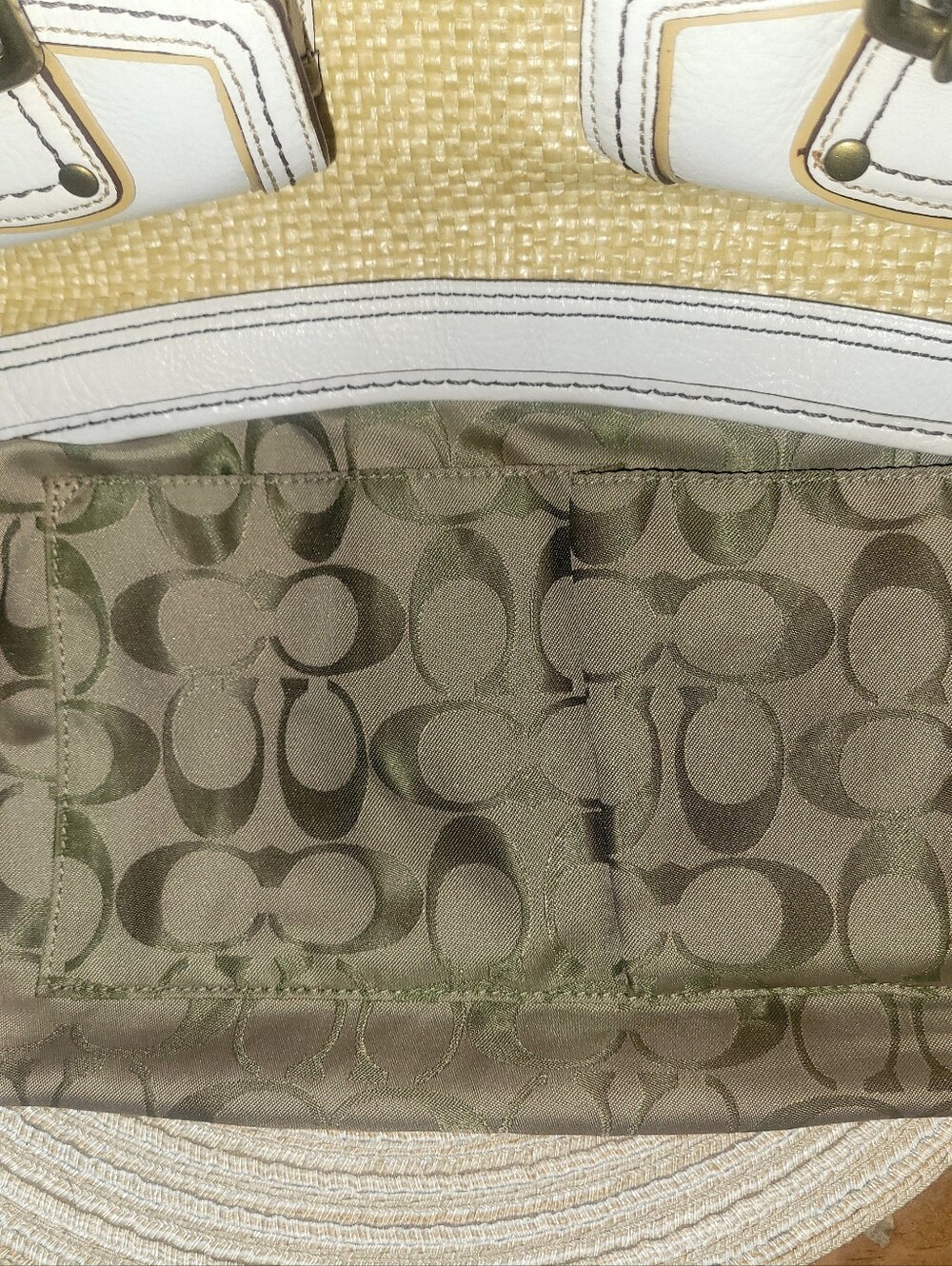 Coach Legacy Buckle Straw Shoulder Bag 2005 - Picture 6 of 14